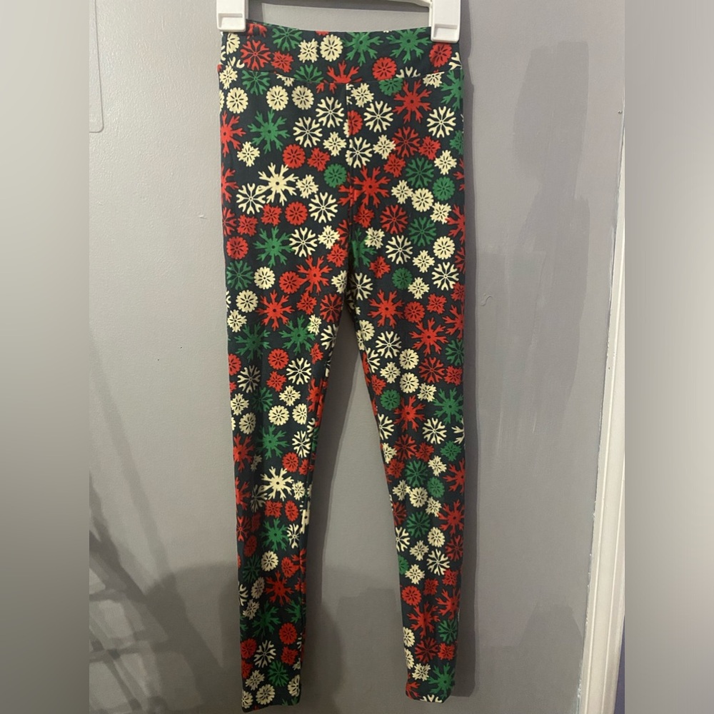 Kids Blue holiday/winter themed Lularoe leggings